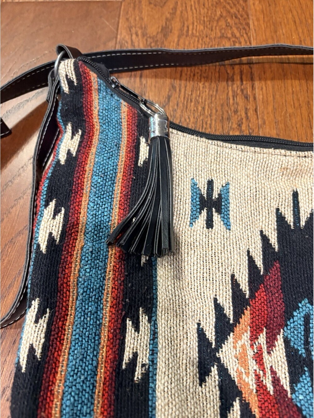 El Paso Saddleblanket Co Wool Crossbody Bag Southwest Aztec Boho Tote Purse - Picture 2 of 8